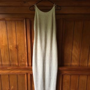 (Dollar) Floor-Length Gold Accent Formal Dress.